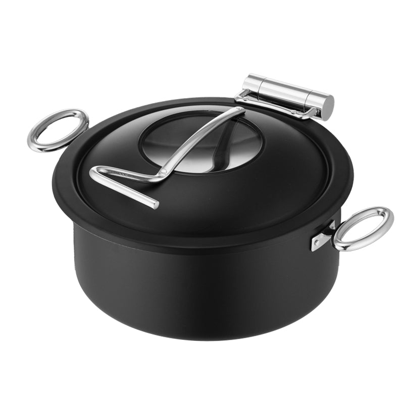 5L Round Stainless Steel Chafing Dish with Soft-Close Lid | Hotel & Buffet Serving
