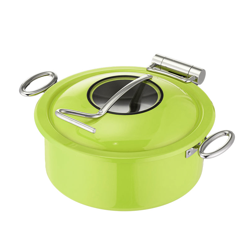 5L Round Stainless Steel Chafing Dish with Soft-Close Lid | Hotel & Buffet Serving