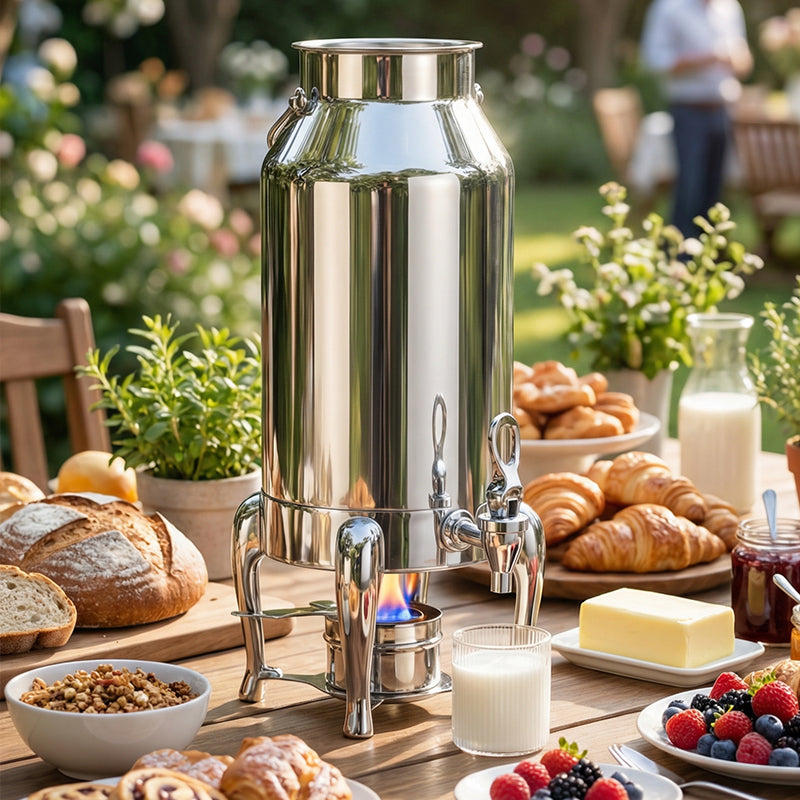 304 Stainless Steel Beverage Urn Warmer | Coffee Tea Milk Dispenser for Buffet Catering