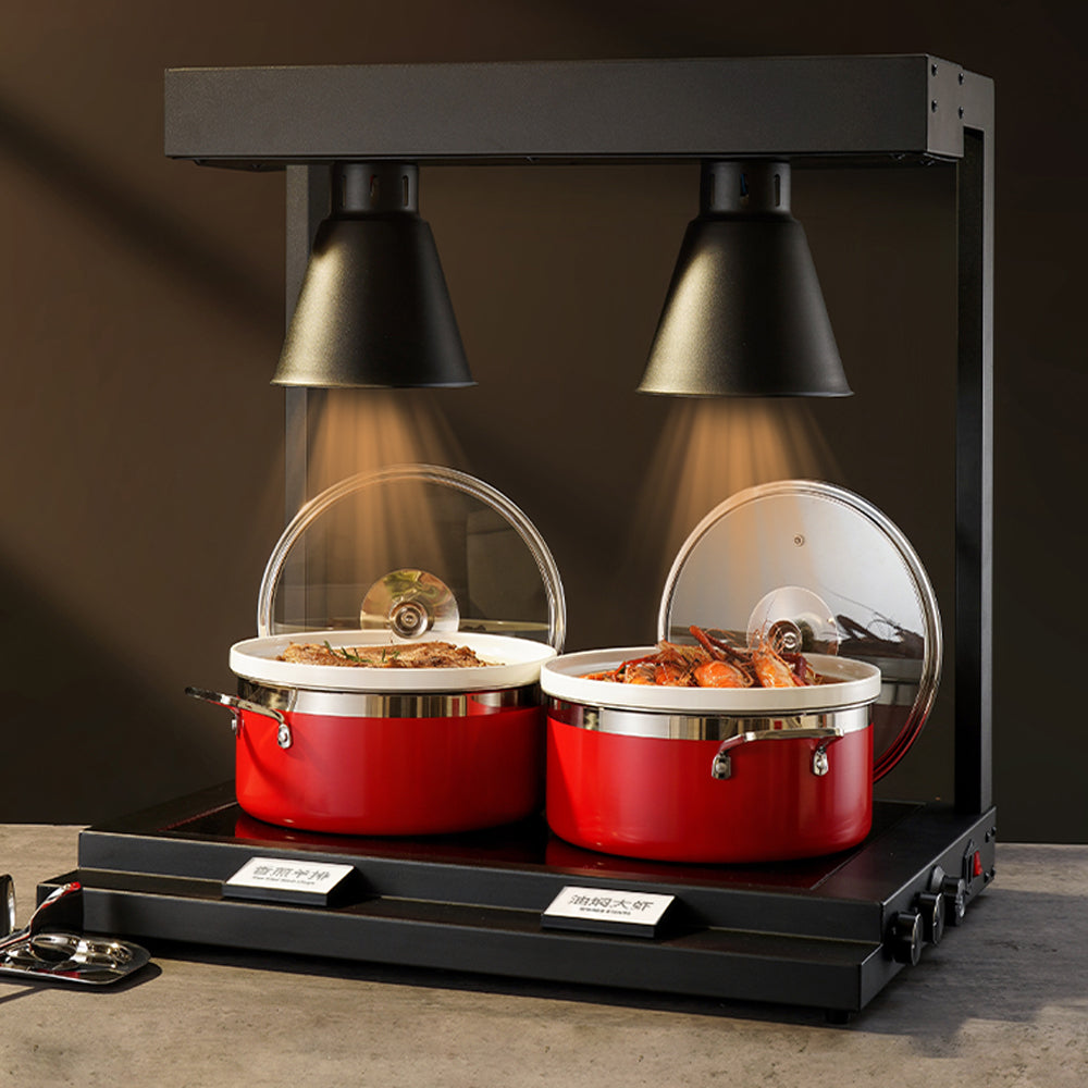 Dual Head Infrared Heat Lamp Station | Buffet & Catering Warming
