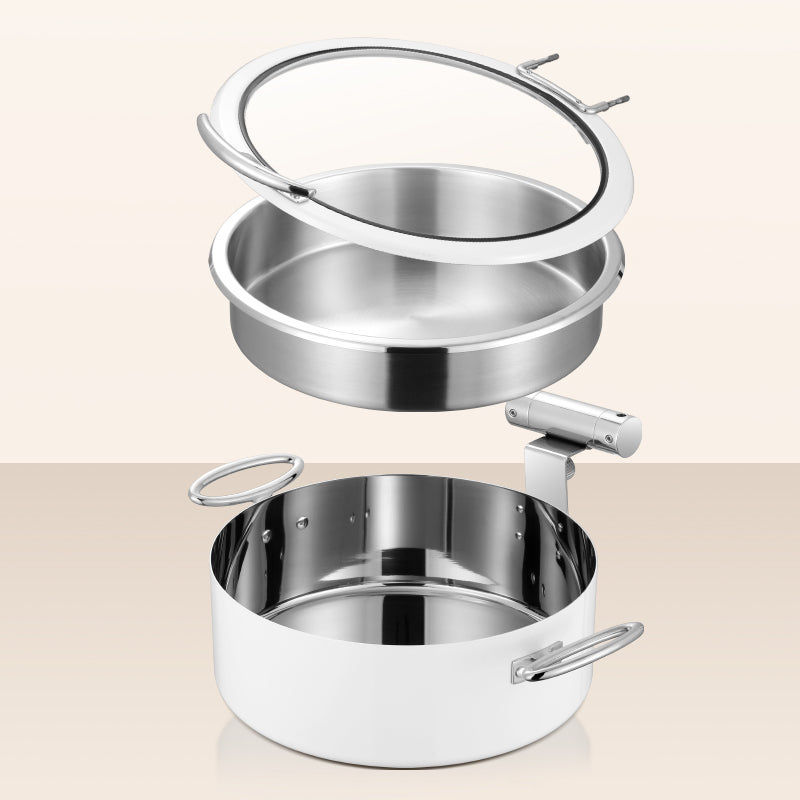 6.8L Stainless Steel Chafing Dish with Soft-Close Lid | Hotel & Buffet Serving