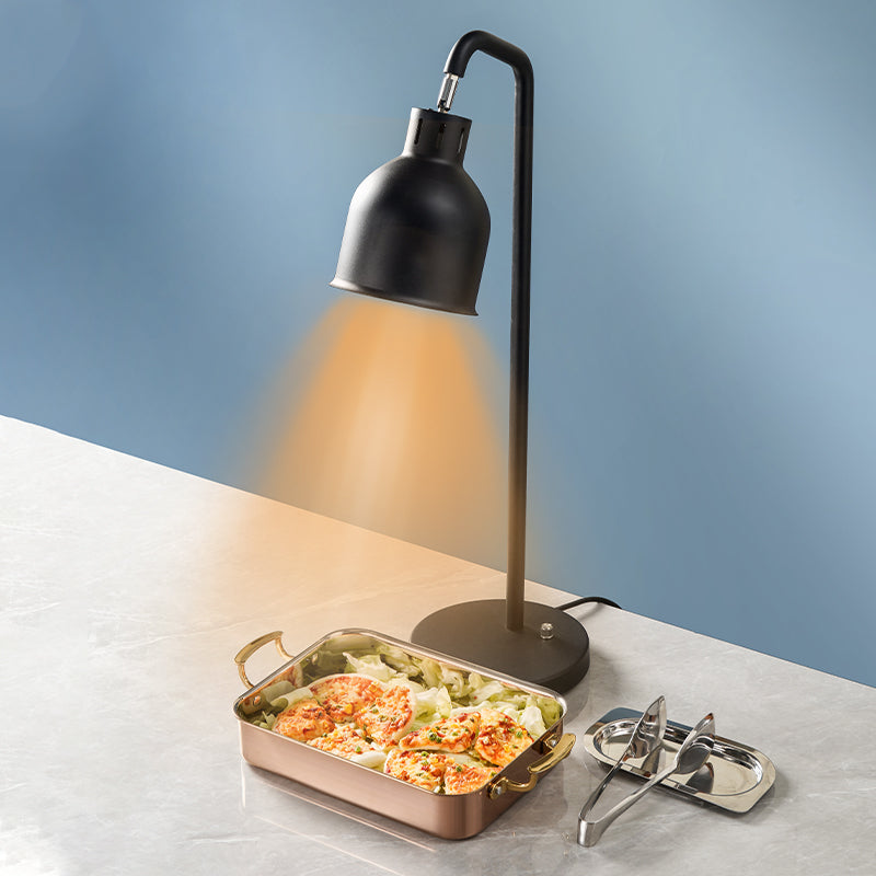 Black Stainless Steel Single-Head Food Heat Lamp | Adjustable Temperature Warming Lamp for Hotel Buffet & Catering