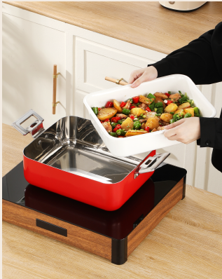Edicel 6L Insert Lid Rectangular Stainless Steel Chafing Dish for Hotel Buffet & Catering