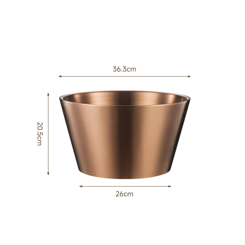 Edicel Rose Gold Beverage Carafe Set, Stainless Steel Chilling Ice Bowl for Hotel Buffet Catering