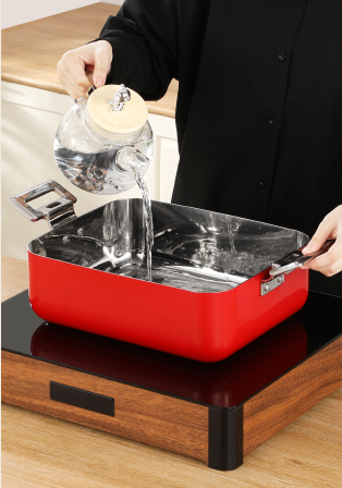 Edicel 6L Insert Lid Rectangular Stainless Steel Chafing Dish for Hotel Buffet & Catering