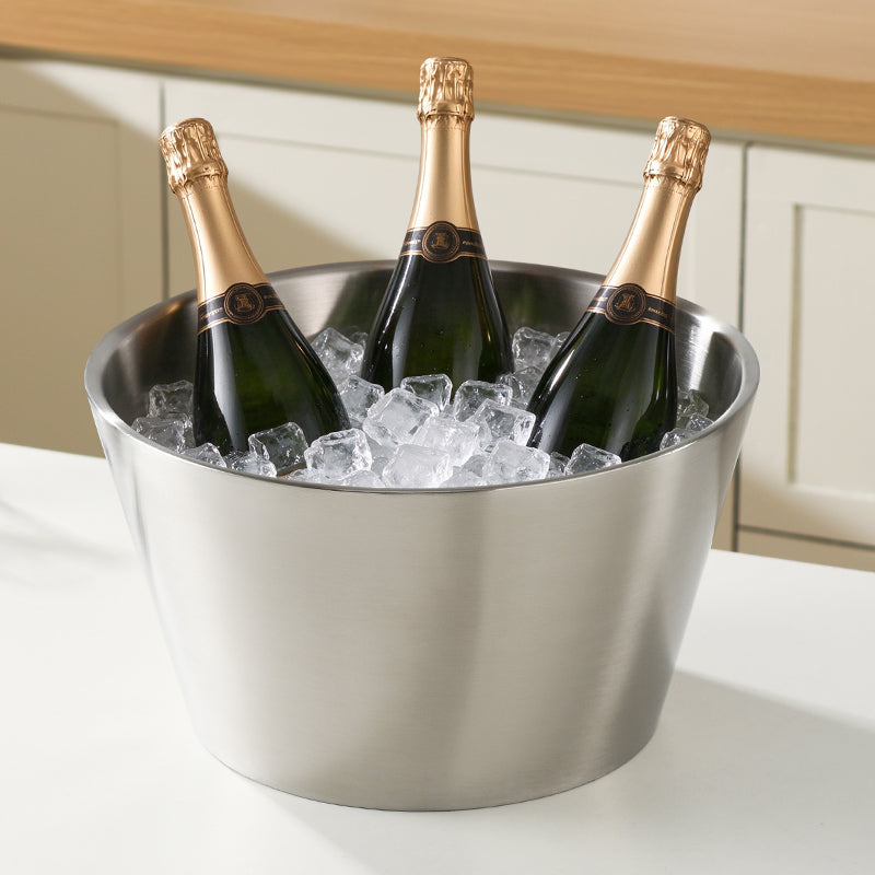 Edicel Rose Gold Beverage Carafe Set, Stainless Steel Chilling Ice Bowl for Hotel Buffet Catering
