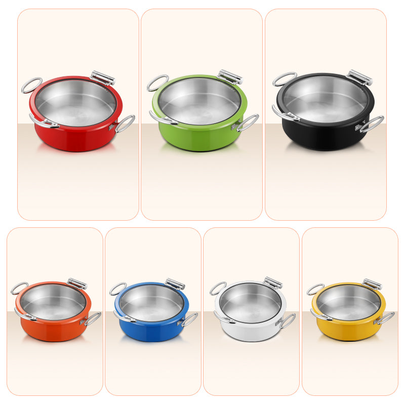 6.8L Stainless Steel Chafing Dish with Soft-Close Lid | Hotel & Buffet Serving