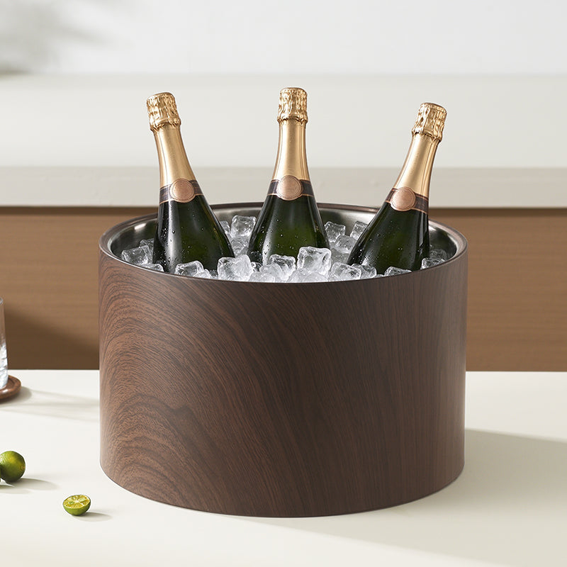 Edicel Rose Gold Beverage Carafe Set, Stainless Steel Chilling Ice Bowl for Hotel Buffet Catering