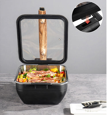 6L Insert Lid Rectangular Stainless Steel Chafing Dish for Hotel Buffet & Catering