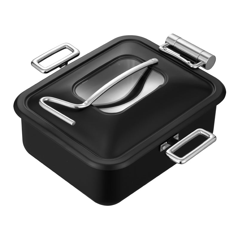 Edicel 6L Rectangular Stainless Steel Chafing Dish with Soft-Close Lid | Hotel & Buffet Serving