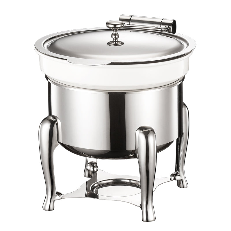 Edicel 6L Commercial Stainless Steel Soup Warmer with Ceramic Insert for Hotel Buffet & Catering