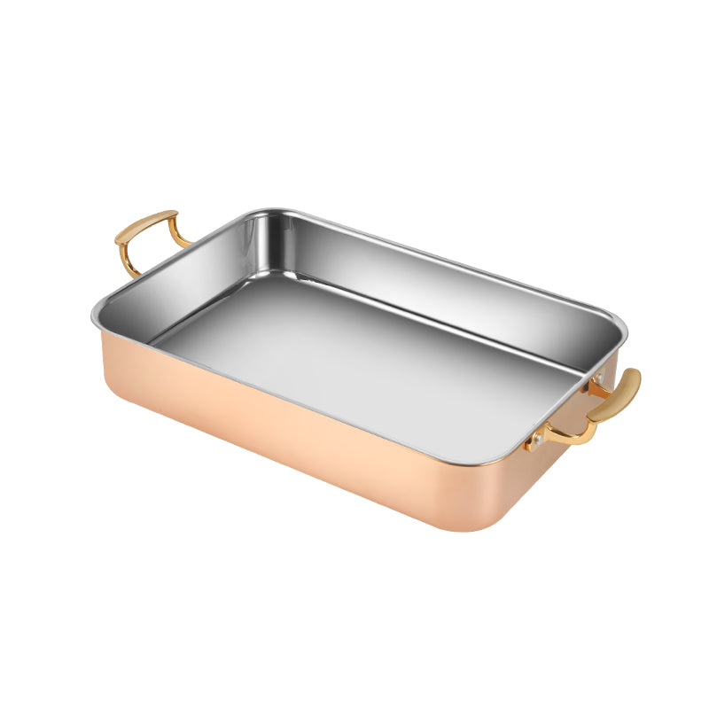 Edicel Rose Gold Rectangular Stainless Steel Buffet Pan — Hotel Serving