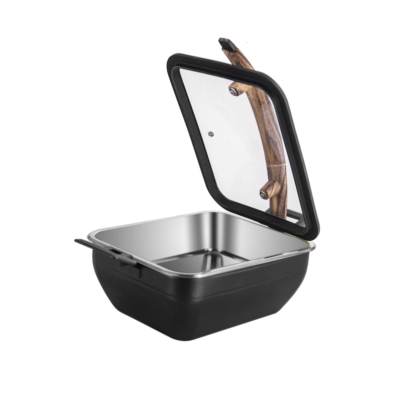 6L Insert Lid Rectangular Stainless Steel Chafing Dish for Hotel Buffet & Catering