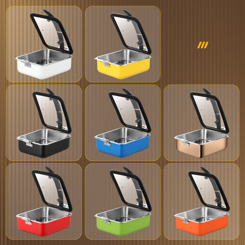 Edicel 6L Insert Lid Rectangular Stainless Steel Chafing Dish for Hotel Buffet & Catering