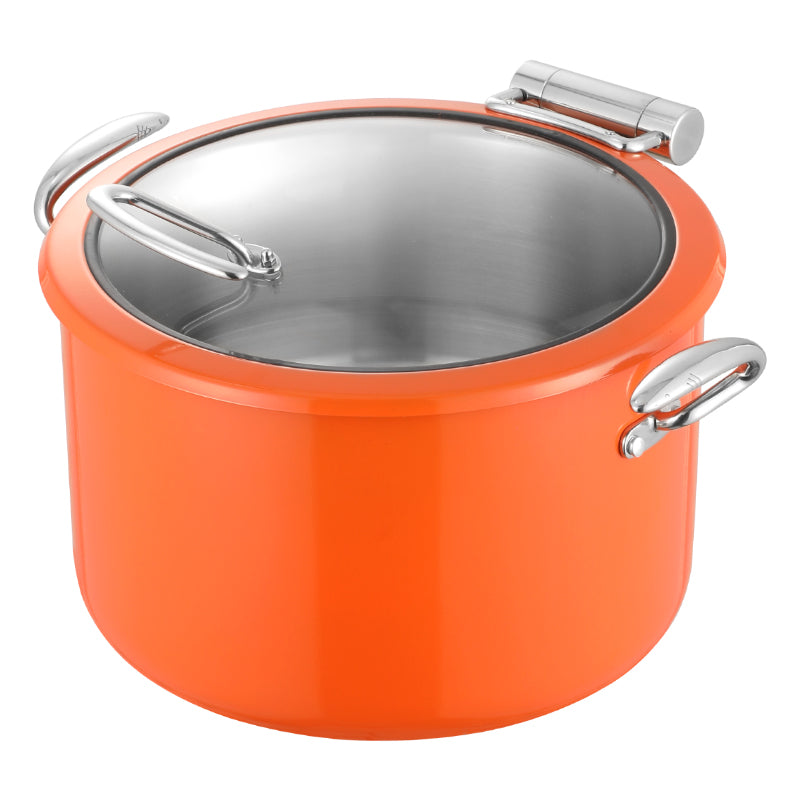 Edicel 10L Commercial Stainless Steel Soup Warmer with Tri-Ply Base and Glass Lid
