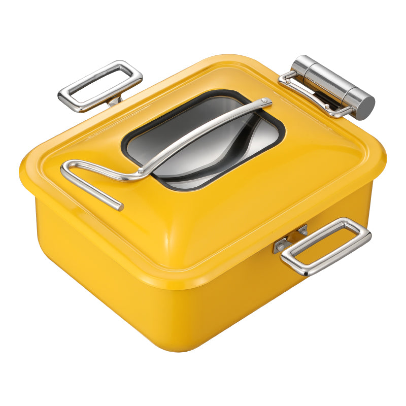 Edicel 6L Rectangular Stainless Steel Chafing Dish with Soft-Close Lid | Hotel & Buffet Serving