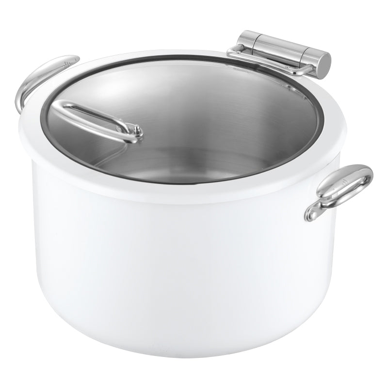 Edicel 10L Commercial Stainless Steel Soup Warmer with Tri-Ply Base and Glass Lid
