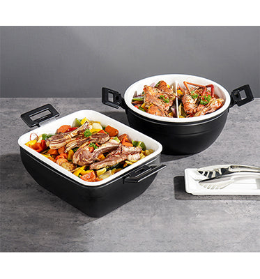 6L Insert Lid Rectangular Stainless Steel Chafing Dish for Hotel Buffet & Catering