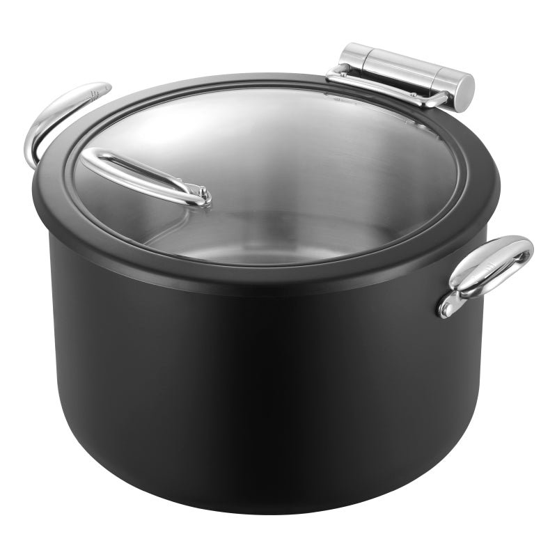 Edicel 10L Commercial Stainless Steel Soup Warmer with Tri-Ply Base and Glass Lid