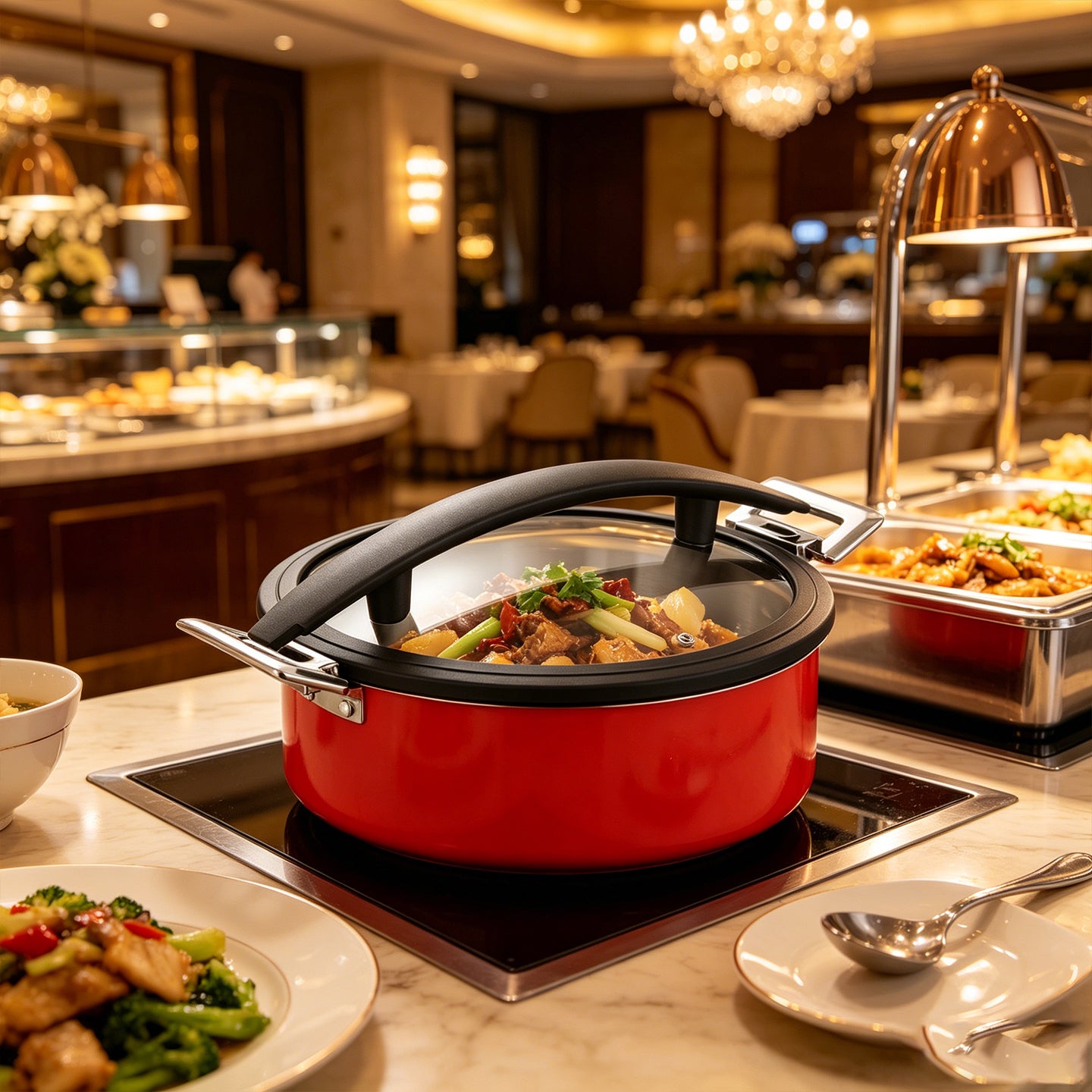 Edicel 6L Insert Lid Rectangular Stainless Steel Chafing Dish for Hotel Buffet & Catering