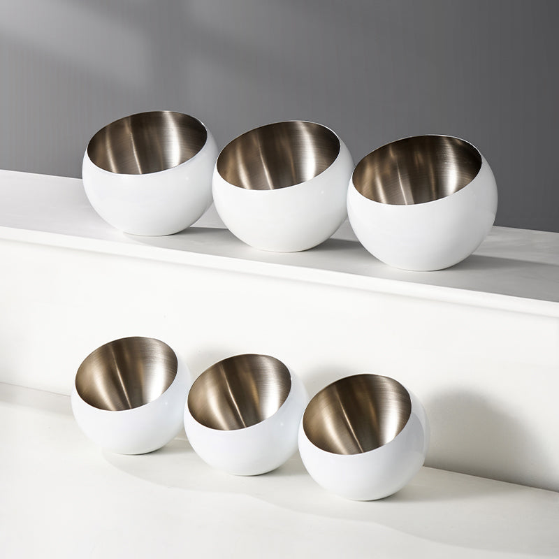 Stainless Steel Slanted Salad Bowl – Multi-Color Serving Bowl for Salad, Fruit & Sauce