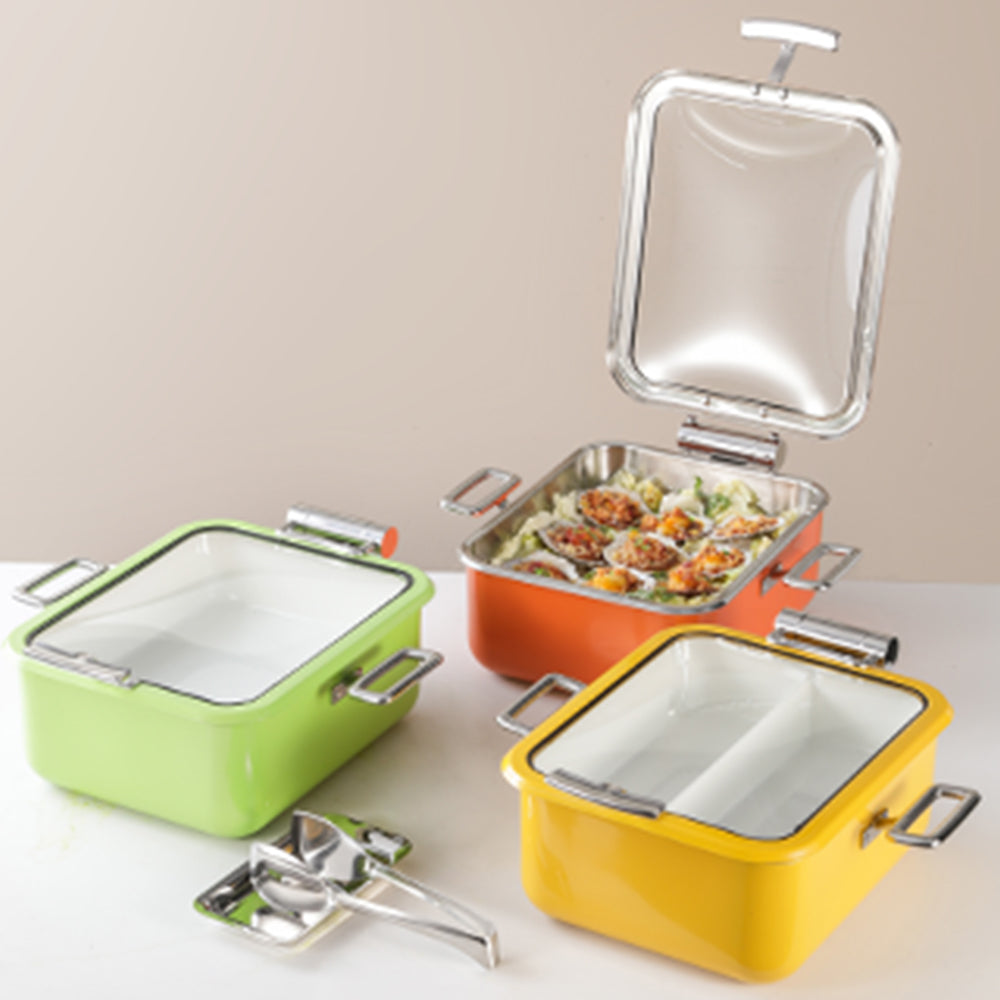 Edicel 5L Rectangular Stainless Steel Soft-close Chafing Dish | Alcohol Water Bath Food Warmer for Catering (Copy)
