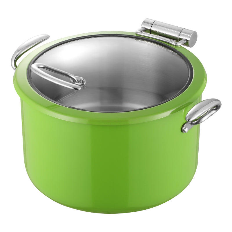 Edicel 10L Commercial Stainless Steel Soup Warmer with Tri-Ply Base and Glass Lid
