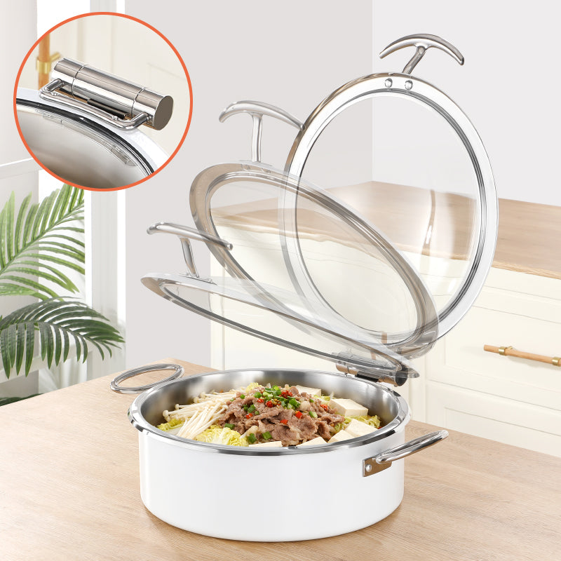 6.8L Stainless Steel Chafing Dish with Soft-Close Lid | Hotel & Buffet Serving