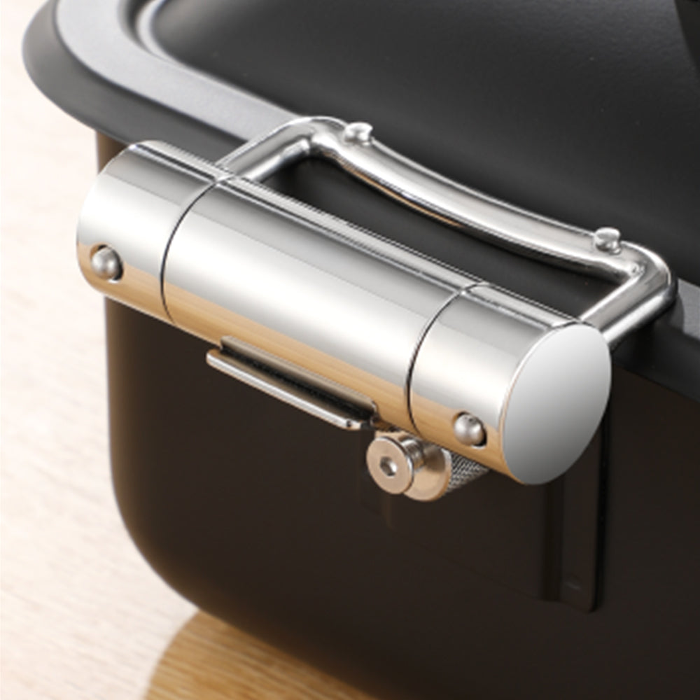 Edicel 6L Rectangular Stainless Steel Chafing Dish with Soft-Close Lid | Hotel & Buffet Serving