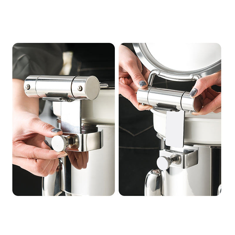 Edicel 6L Commercial Stainless Steel Soup Warmer with Ceramic Insert for Hotel Buffet & Catering