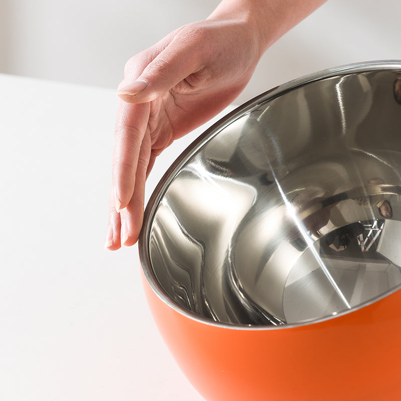 Edicel Stainless Steel Slanted Double Layer Salad Bowl – Multi-Color Serving Bowl for Salad, Fruit & Sauce