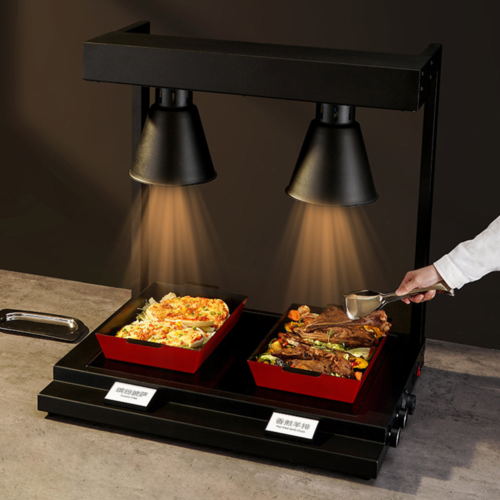 Dual Head Infrared Heat Lamp Station | Buffet & Catering Warming