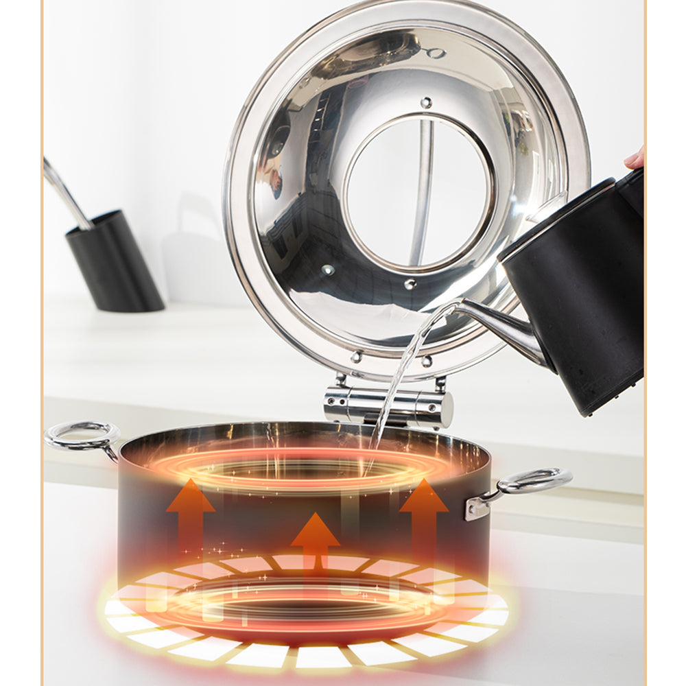 5L Round Stainless Steel Chafing Dish with Soft-Close Lid | Hotel & Buffet Serving