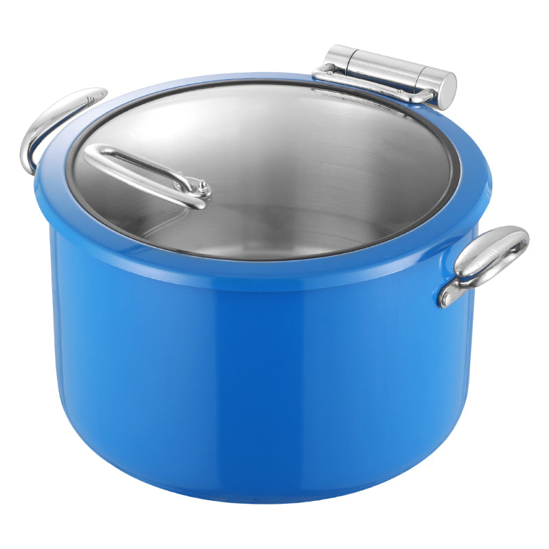 Edicel 10L Commercial Stainless Steel Soup Warmer with Tri-Ply Base and Glass Lid