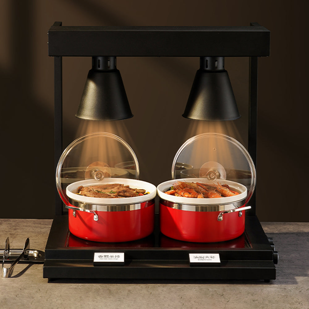 Dual Head Infrared Heat Lamp Station | Buffet & Catering Warming