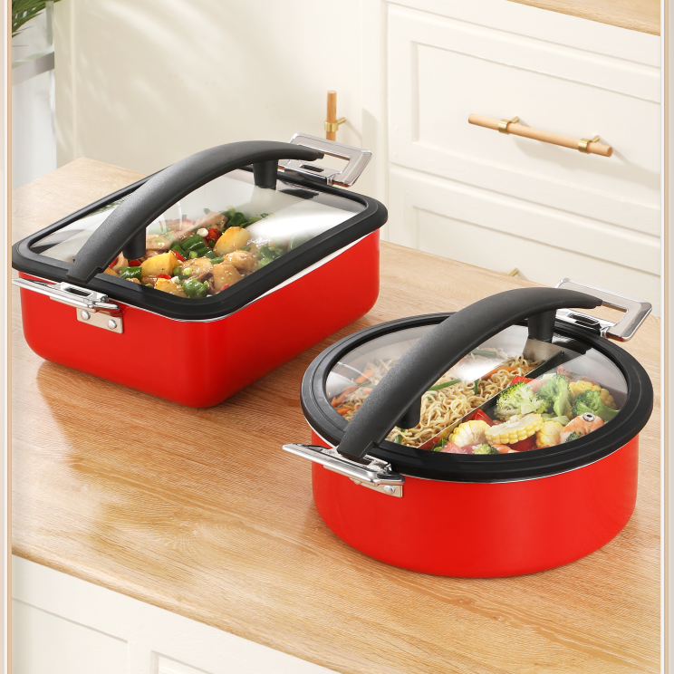Edicel 6L Insert Lid Rectangular Stainless Steel Chafing Dish for Hotel Buffet & Catering