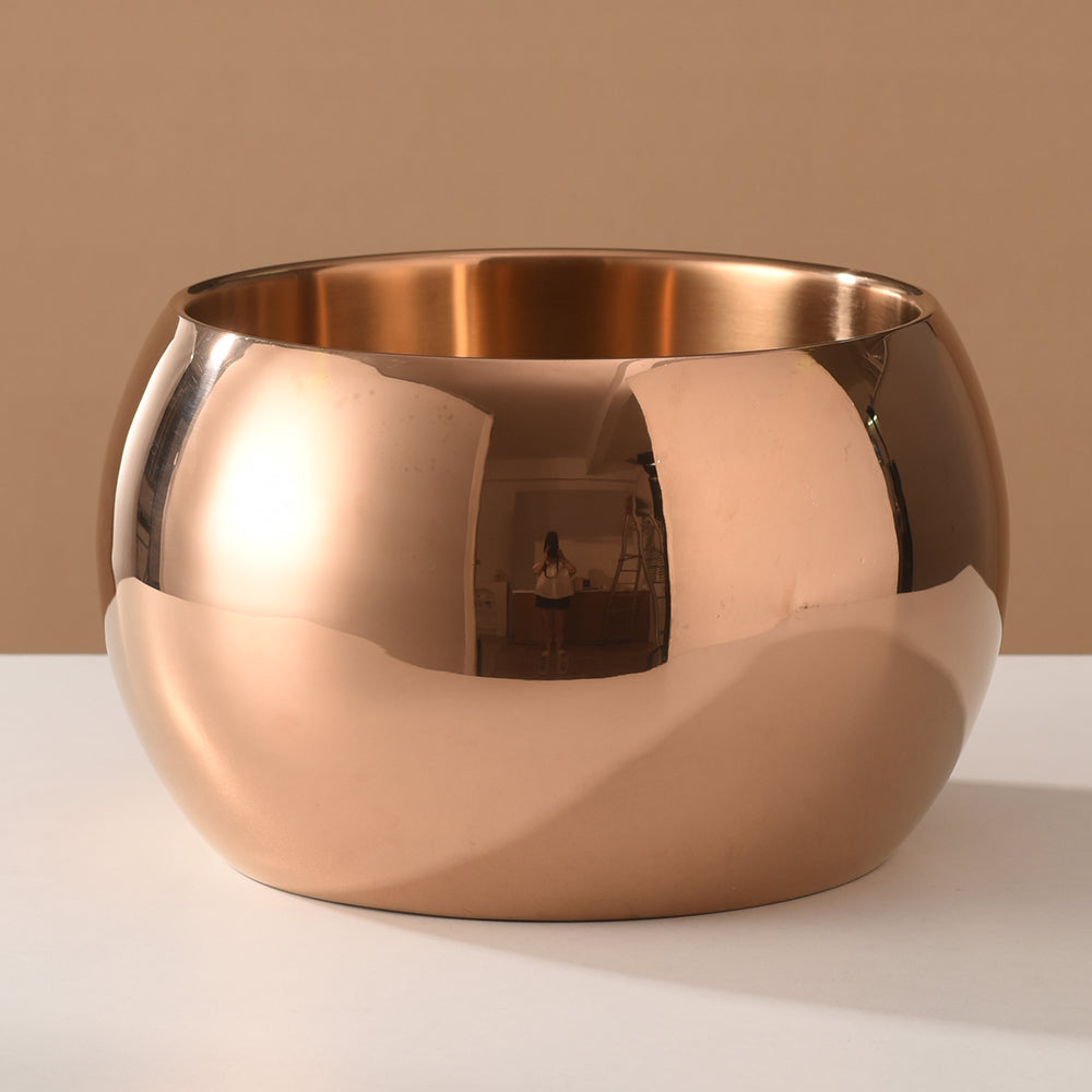 Edicel Rose Gold Stainless Steel Beverage Display Stand with 5 Glass Carafes for Hotel Buffet
