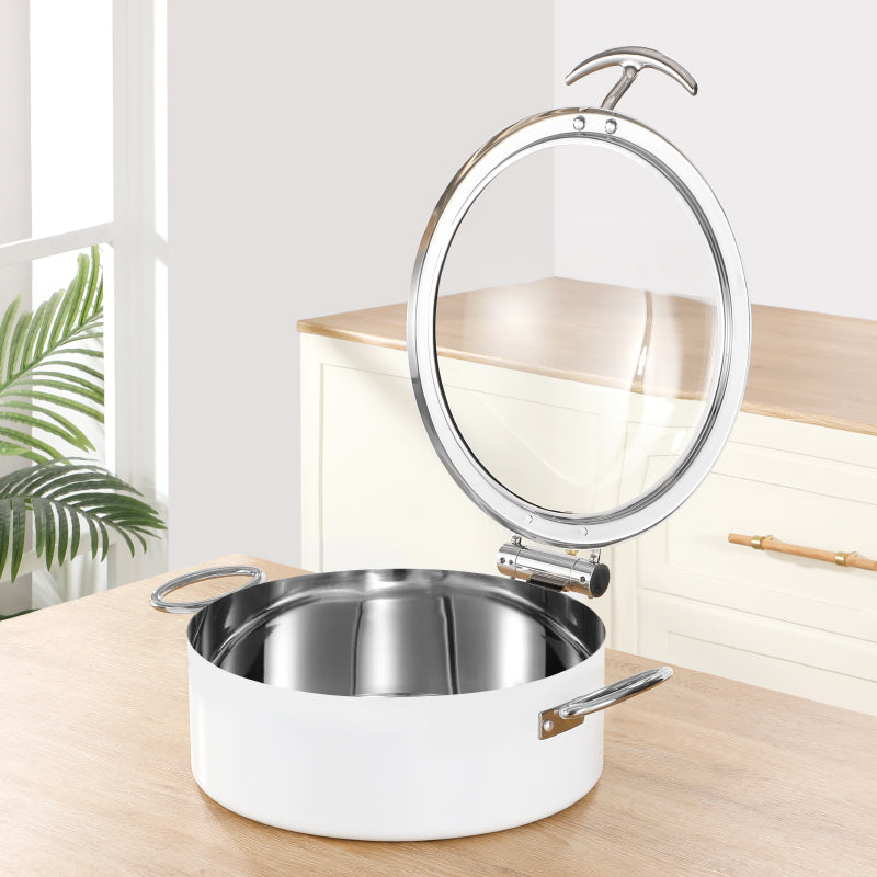 6.8L Stainless Steel Chafing Dish with Soft-Close Lid | Hotel & Buffet Serving