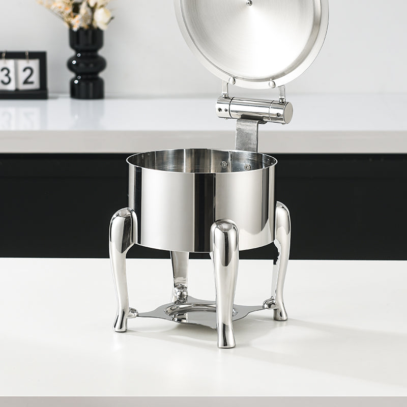 Edicel 6L Commercial Stainless Steel Soup Warmer with Ceramic Insert for Hotel Buffet & Catering