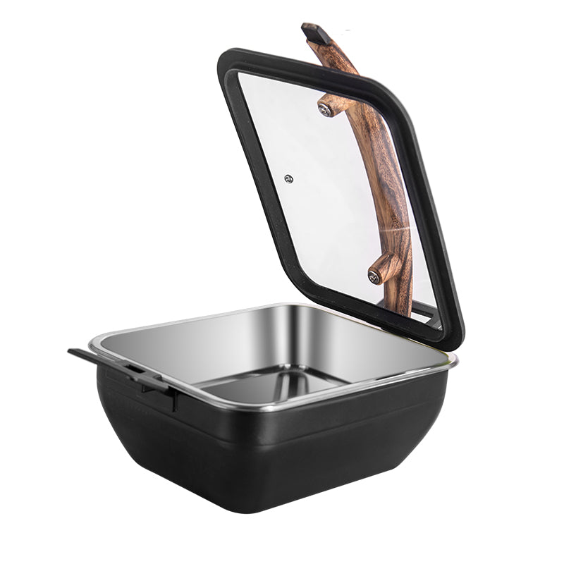 6L Insert Lid Rectangular Stainless Steel Chafing Dish for Hotel Buffet & Catering