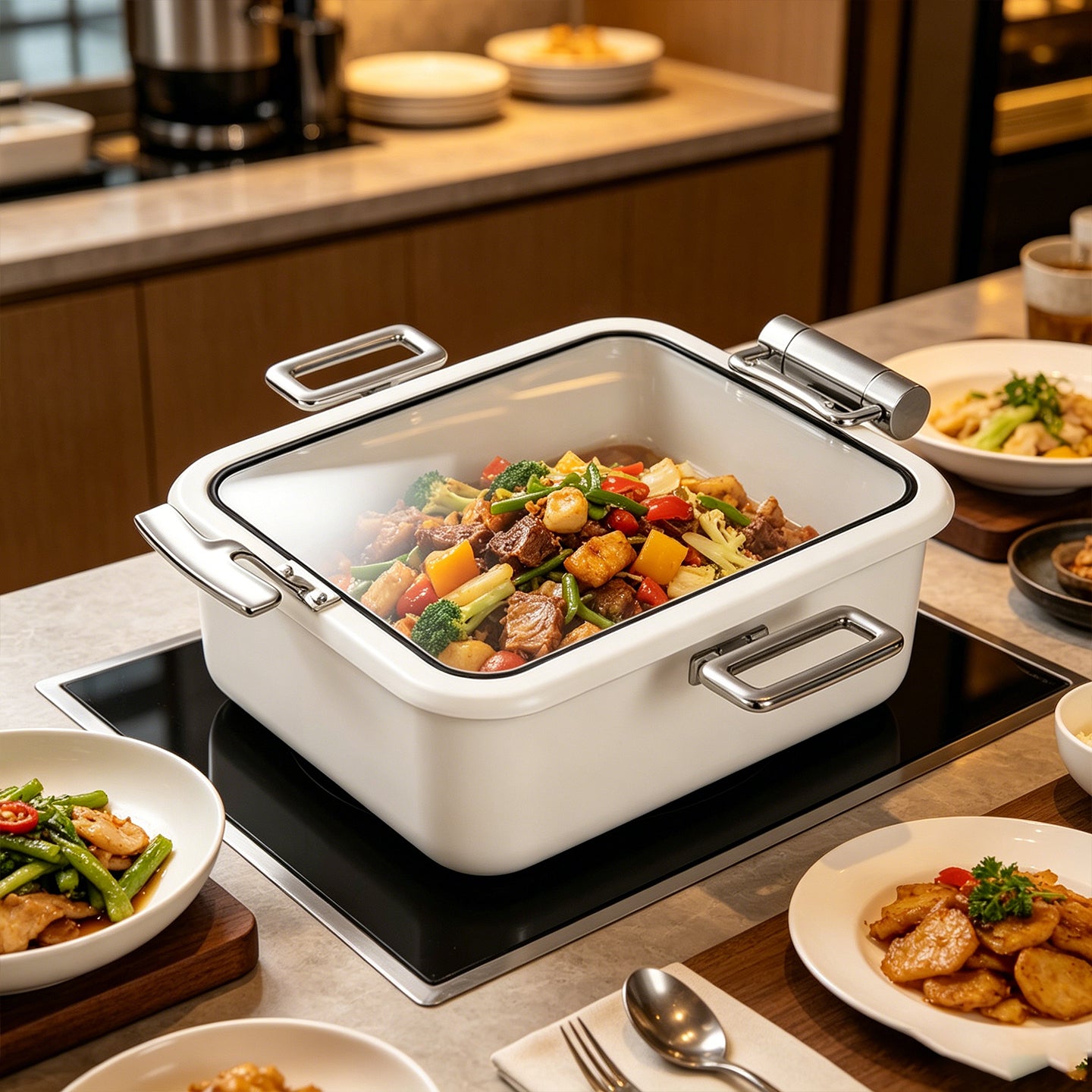 Edicel 5L Rectangular Stainless Steel Soft-close Chafing Dish | Alcohol Water Bath Food Warmer for Catering (Copy)