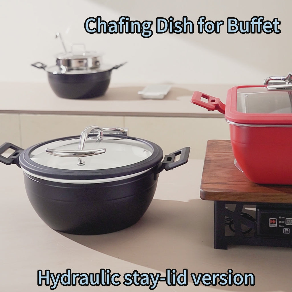 Edicel  6L Rectangular Multi-Position Stay-Open Lid Chafing Dish for Hotel Buffet Serving (Copy)