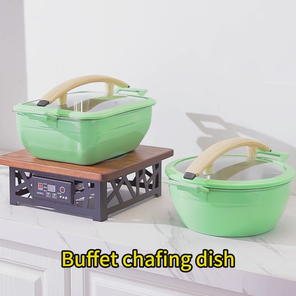 6L Insert Lid Rectangular Stainless Steel Chafing Dish for Hotel Buffet & Catering